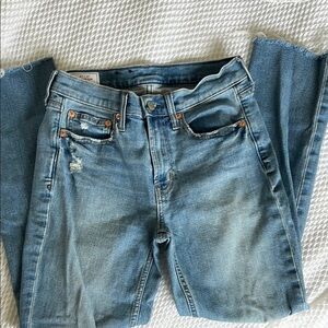 GAP Vintage High Rise Crropped Blue Distressed Jeans size 27 | 4